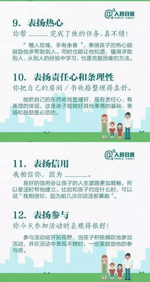 人民日報(bào)：15個(gè)表揚(yáng)孩子和10個(gè)懲罰孩子的科學(xué)方法，轉(zhuǎn)給家長！